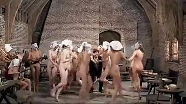 Naked musician and dancer