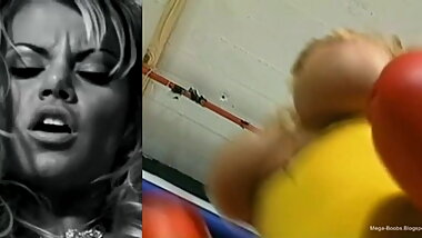 Fake Bimbo Titties Bouncing in Slow Motion While Boxing
