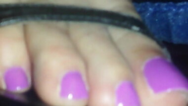 wife feet toes jerking. off