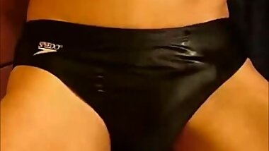 18yrs oiled teen jerk in speedo [Vintage VHS Recording]