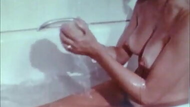 Vintage lady getting clean